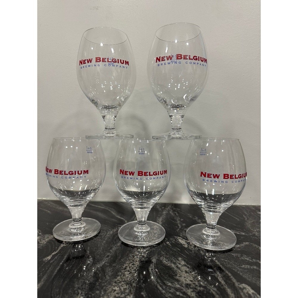 NEW BELGIUM BREWING Company 0.4L Globe Beer Glasses Set of‎ 5  Bar glassware